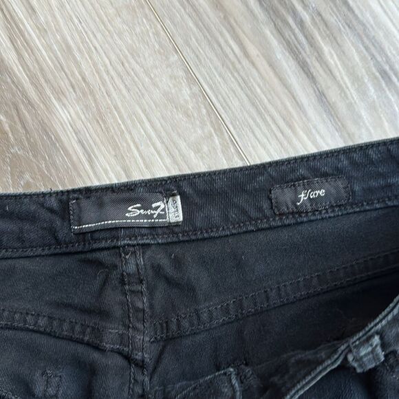 Seven7 Black Flare Jeans Size 12 - Picture 5 of 8